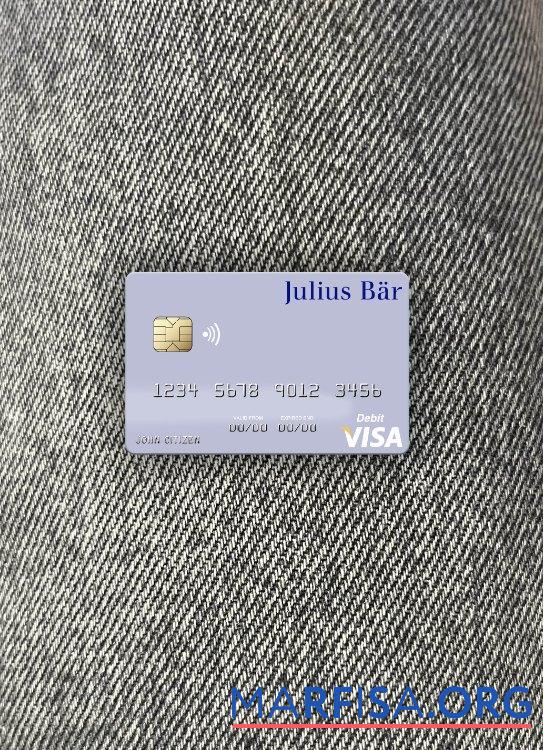 Blank Monaco Julius Bär & Co. AG Bank visa debit card photolook front real example